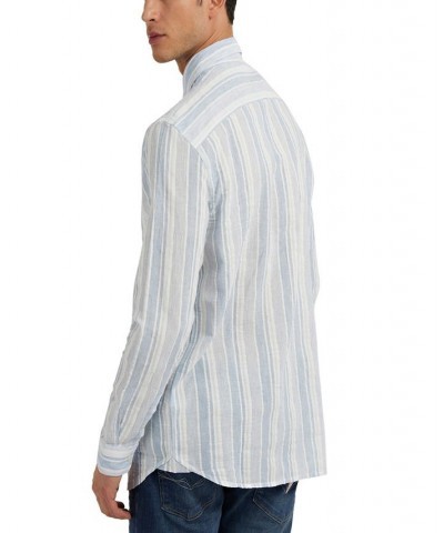 Men's Collins Long-Sleeve Striped Button-Front Shirt Yellow $39.60 Shirts