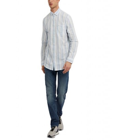 Men's Collins Long-Sleeve Striped Button-Front Shirt Yellow $39.60 Shirts