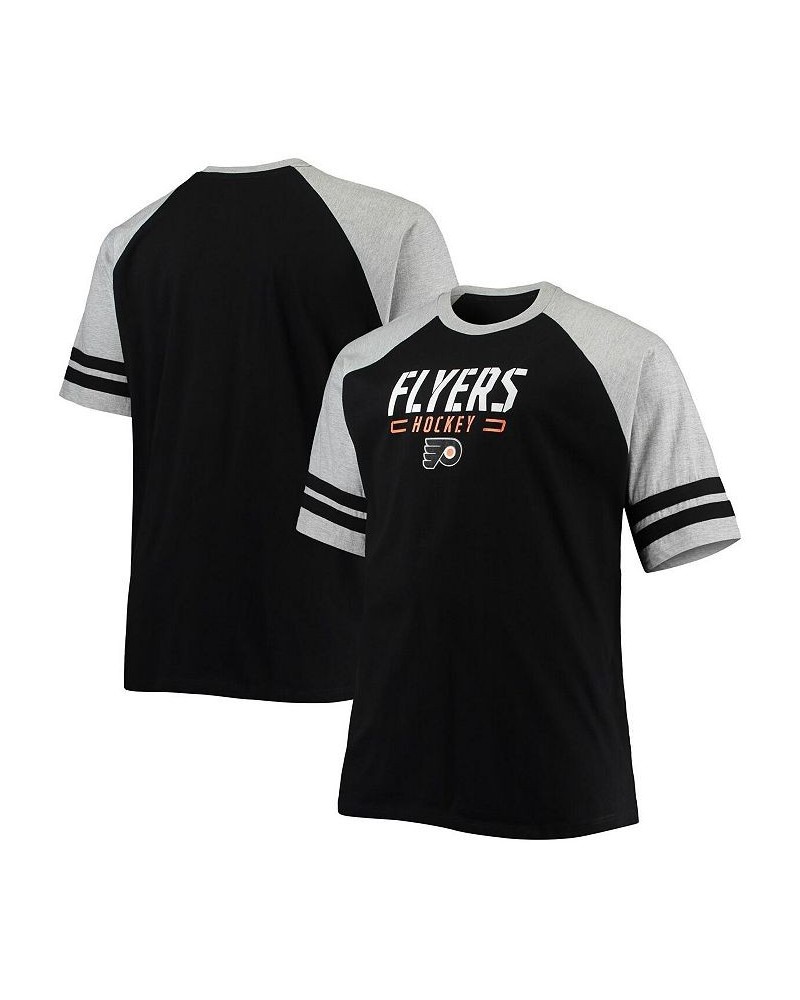 Men's Black Philadelphia Flyers Big and Tall Raglan T-shirt $21.59 T-Shirts