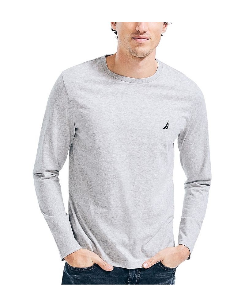 Men's J-Class Logo Classic-Fit Crew Long-Sleeve T-Shirt Grey Heather $16.10 T-Shirts