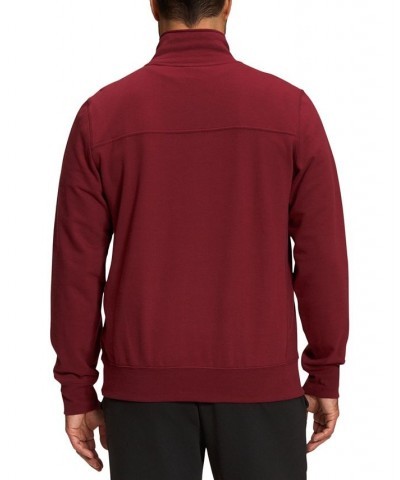 Men's Heritage Quarter-Zip Logo Patch Sweatshirt Red $27.13 Sweatshirt