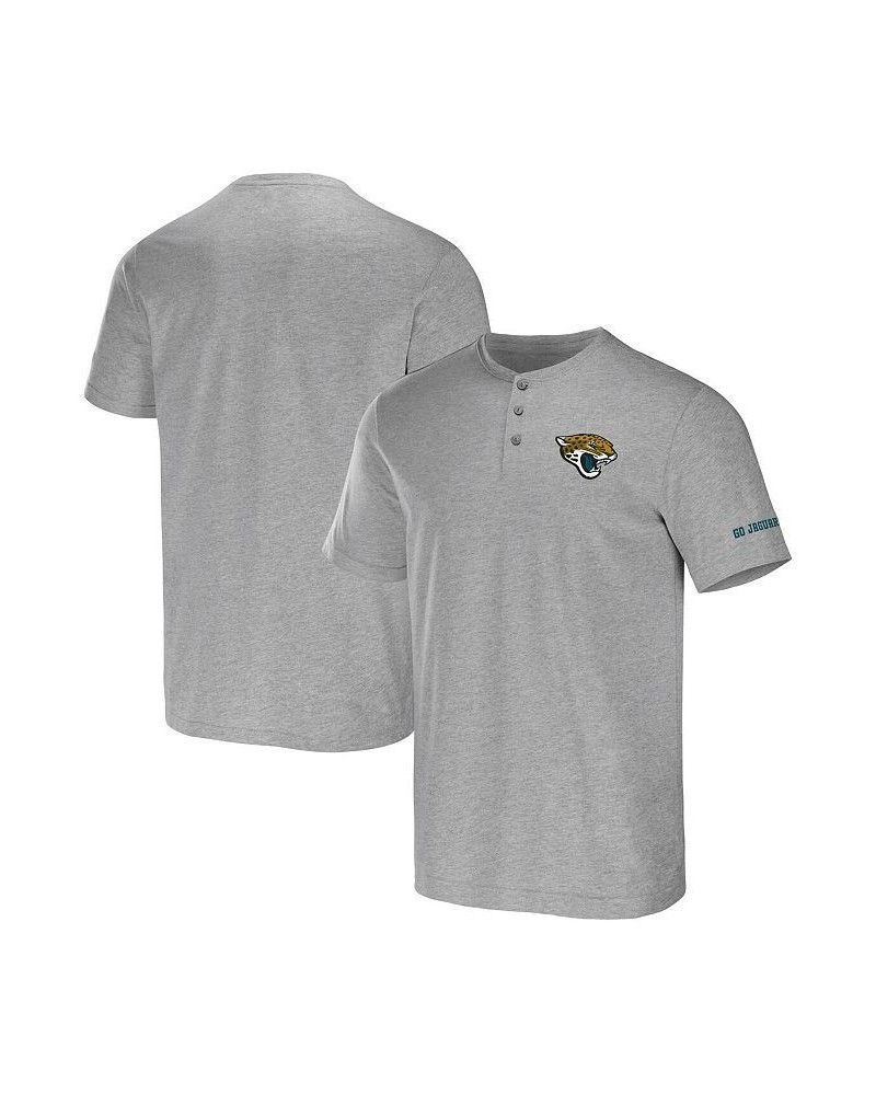 Men's NFL x Darius Rucker Collection by Heather Gray Jacksonville Jaguars Henley T-shirt $19.80 T-Shirts