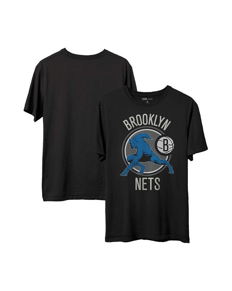 Men's Black Brooklyn Nets NBA x Marvel T-shirt $22.50 T-Shirts