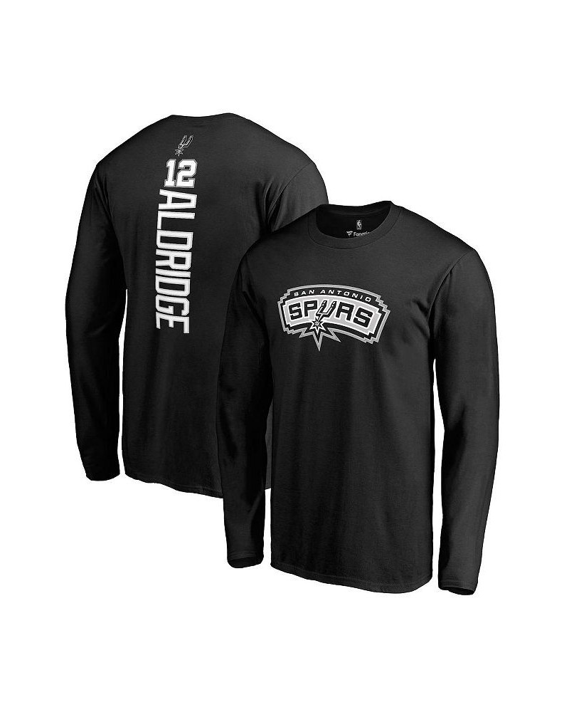 Men's Branded LaMarcus Aldridge Black San Antonio Spurs Backer Name and Number Long Sleeve T-shirt $20.15 T-Shirts