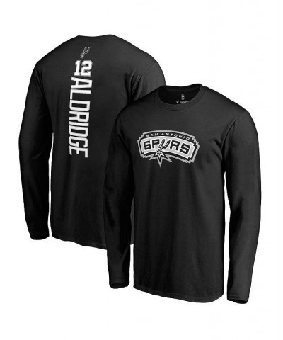 Men's Branded LaMarcus Aldridge Black San Antonio Spurs Backer Name and Number Long Sleeve T-shirt $20.15 T-Shirts