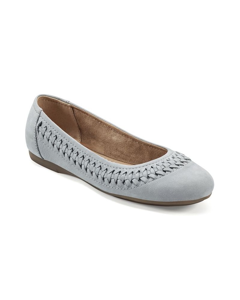 Women's Jett Woven Round Toe Slip-on Dress Flats Blue $46.53 Shoes