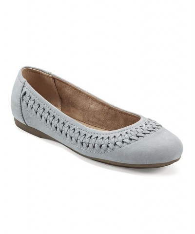 Women's Jett Woven Round Toe Slip-on Dress Flats Blue $46.53 Shoes