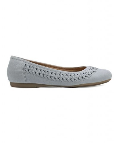 Women's Jett Woven Round Toe Slip-on Dress Flats Blue $46.53 Shoes