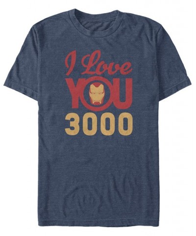 Marvel Men's Avengers Endgame Iron Man Face I Love You 3000, Short Sleeve T-shirt Blue $15.75 T-Shirts