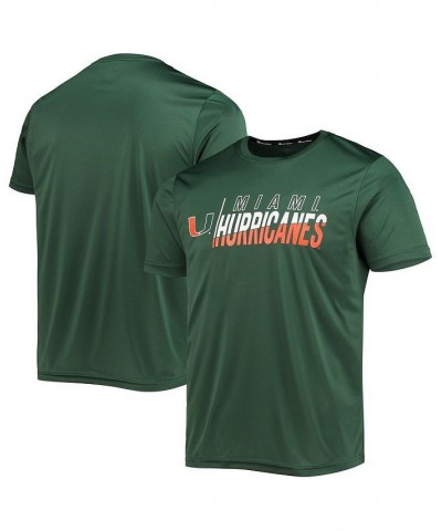 Men's Green Miami Hurricanes Slash Stack T-shirt $20.29 T-Shirts