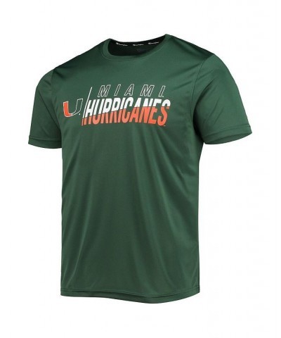 Men's Green Miami Hurricanes Slash Stack T-shirt $20.29 T-Shirts