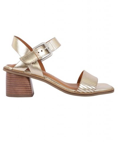 Women's Maddy Block Heeled Sandals White $69.81 Shoes