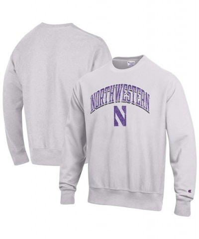 Men's Gray Northwestern Wildcats Arch Over Logo Reverse Weave Pullover Sweatshirt $35.70 Sweatshirt