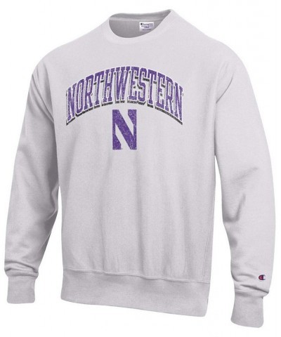 Men's Gray Northwestern Wildcats Arch Over Logo Reverse Weave Pullover Sweatshirt $35.70 Sweatshirt