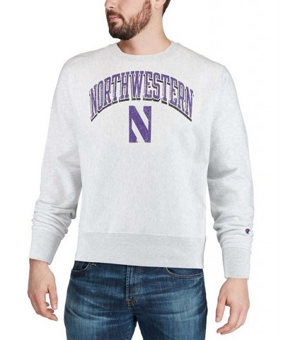 Men's Gray Northwestern Wildcats Arch Over Logo Reverse Weave Pullover Sweatshirt $35.70 Sweatshirt